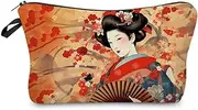 Livel lhood Japanese Geisha Makeup Bag Cute Small Organizer Zipper Pouch Japanese Geisha Cosmetic Bag Birthday Present for Women Friends -3, hzz16062