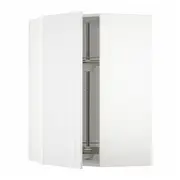 METOD corner wall cabinet with carousel, white/Stensund white, 68x37x100 cm