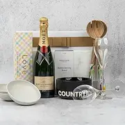 Ultimate Celebration Gift Hamper - Aussie Gifting ideas for Birthdays, Christmas, Mothers Day, Anniversaries - Includes premium wines, elegant serveware, and charming home accessories (Popular Champagne)