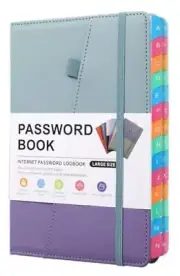 PASSWORD BOOK-A5 Letter-Tag Password Notebook - Computer and Website Login