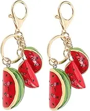 2pcs Watermelon Keychain Cute Fruit Keychain Decor Chic Resin Handbag Ornament Whimsical Watermelon Pendant for Bags Keys Unique present Accessory