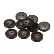10pcs Wooden Sewing Button 15mm 2 Holes Round Craft Buttons, Deep Brown