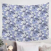 Black and White Flowers Drawing Tapestry