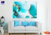 Blue & Gold Marble Abstract Art Wall Canvas Home Decor Australian Made Quality