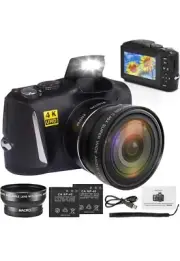 4K Digital Camera 48MP 16X 30fps Anti-shake Camcorder Compact Camera W/ Battery