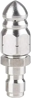 Sewer Jetter Nozzle Quick Pressure Washer Connector 5000 PSI 1/4 in Pressure Washer Jetter Nozzle Stainless Steel Multifunction for Household Cleaning