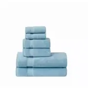 Super Soft Blue 6 Piece Bath Sheet Set