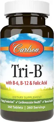 Carlson - Tri-B, Vitamin B Complex, 25 Mg Vitamin B-6, 400 Mcg Vitamin B-12, Fol