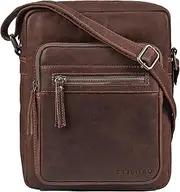 [STILORD] Ringo' Leather Shoulder Bag Men's Shoulder Bag Vintage Crossbody Bag Retro Bag with Many Compartments Men's Leather Bag