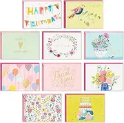 Hallmark Pack of 30 Assorted Boxed Greeting Cards, Good Vibes—Birthday, Thinking of You, Thank You, Blank Cards