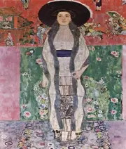 Klimt Gustav, portrait Adele, vintage Framed Canvas, Art Print painting, 90cm