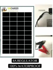 Waterproof 20W 12V Portable SOLAR TRICKLE BATTERY CHARGER 4A REGULATOR car RV