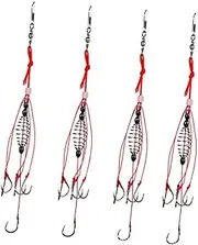 JOINPAYA 4PCS Fishing Lure Hook with Spring Bait Cage Tangle Design for Durable Fishing Tackle Convenient Storage Box Included