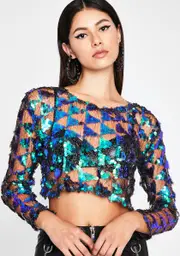 Dark Kiss Of Bliss Sequin Top