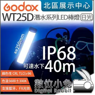 數位小兔【 Godox 神牛 潛水系列 WT25D 日光 LED 棒燈 】光棒 補光燈 管燈 IP68 FX光效 公司貨