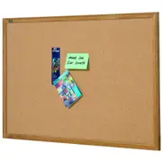 Quartet 180x120cm Corkboard Oak Frame Wall Hanging Pin Board Stationery Brown