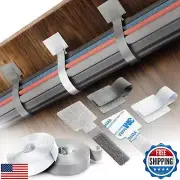 40 PCS Self-Adhesive Hook and Loop Cable Ties with 2 Rolls Extension Straps –