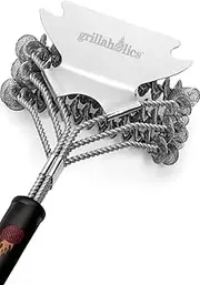 Grillaholics Bristle Free Safe Grill Brush Safer Than Grill Brushes with Wire Bristles Professional Heavy Duty Stainless Steel Grill Cleaner Healthier BBQ on Gas or Charcoal Grills