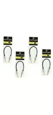 4 SuperFlex GOLD Premium 1' ft Guitar Instrument Patch Cables - Gold Contacts