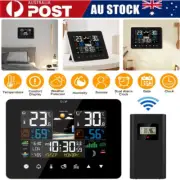 Wireless Digital LCD Weather Station Clock Calendar Thermometer Indoor Outdoor