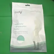 MOTIF Medical Maternity Compression Socks Sz Medium 20-30 mmHg White/Grey P-024