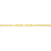 9ct Gold 25+2cm Curb & Paperclip Link Anklet