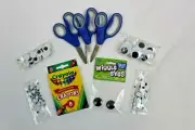 Kids Crafts Lot: Scissors, Crayons and Googly Eyes!