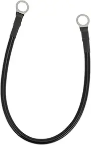X AUTOHAUX 1 Pc Universal Battery Inverter Cable 3/8" Lug 1FT Battery Cable 8 AWG Gauge Black Tinned Copper