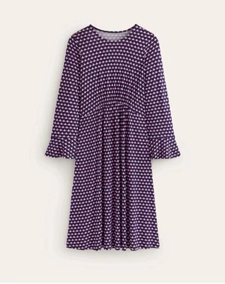 Boden Flute Sleeve Jersey Dress Size 14 Reg NWT Sherbert Crescent Stamp