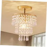 Modern Mini Crystal Chandelier, 3-Tier Raindrops Design Small Chandelier Light