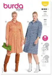 BURDA SEWING PATTERN 5882 WOMENS 18-28 SHIRT DRESS W/ STRAIGHT OR GATHERED SKIRT