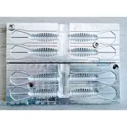 Aluminum fishing soft bait mold - 2.5" x 4 cavities ribbed beaver tail mold