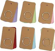 Leen4You 300 Pieces Blank Flash Cards Index Cards with Binder Rings 6 Pack Multicolor Kraft Paper Note Card Learning Language Study Cards Bookmark Memo Scratch Pads DIY Greeting Card(3.5 x2.2 Inch)