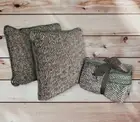 New 3 Piece Set Hearth & Hand Green Tweed Throw Pillows & Throw Whipstiched Edge