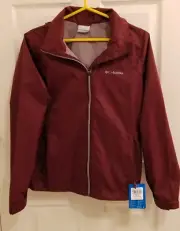 NEW Columbia Women's Switchback lll Rain Jacket Coat Hooded Small Burgundy Gray