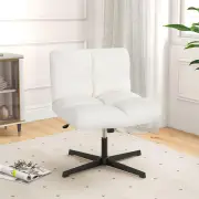 CostwayCross Legged Office Chair with Adjustable Height for Home/Office-Beige