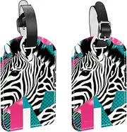 [VTGHDEEQ] Luggage Tags for Suitcases,Travel Tags for Luggage,Animal Geometric Stripes,2-Pc