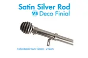 Extendable Curtain Rod Satin Silver 3 Sizes