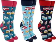[SOCK SOCIETY There's no secrets here] Sock Society Travel & Vehicle Collection of Funky and Fun Socks - Bicycle, Trucks, Diggers, Boats, Camper Vans & More!