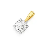 Alora 10ct Two Tone Gold 3/4 Carat Lab Grown Diamond Solitaire Pendant