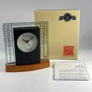 Frank Lloyd Wright Architect BULOVA QTZ Glasner House Clock Cherry & Glass *NIB*