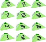 GoSports Modern Sports Cones - 12 Pack with Numbered Cones - Great for Soccer, Basketball, Football and More