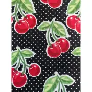 Fabric OOP Waverly Inspirations Retro Cherries Polka Dot Cotton 28” X 43” Wide
