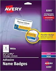 Avery Premium Personalized Name Tags, Print or Write, 2-1/3" x 3-3/8", Pack of 5, 800 Adhesive Tags (8395)