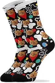 [Caihoyu] Custom Pet Face Cool Socks For Men Women Personalized Fashion Cute Socks for Boys Girls for Casual Sport Holiday Gifts