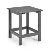 Alpulon Outdoor Side Coffee Table for Garden 18" Plastic Tabletop Square Gray