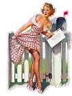 Red Head Picket Fence Pin Up Girl Decal