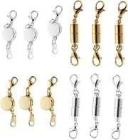 [ABOOFAN] 12pcs Necklace Clasp Tube Lock Connector Magnetic Clasp Extender Jewellery Extension Chain Necklaces Clasps Extenders Bracelet Link Connector Alloy Magnetic Buckle Jewelry