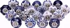 30 PC Mix Vintage Look Flower Ceramic Knobs Door Handle Cabinet Drawer Cupboard