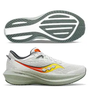 【SAUCONY 索康尼】TRIUMPH 21 男款 一般楦 慢跑鞋(S20881-12-111 黑 霧白灰綠 PWRRUN+ 緩衝 避震 10MM)